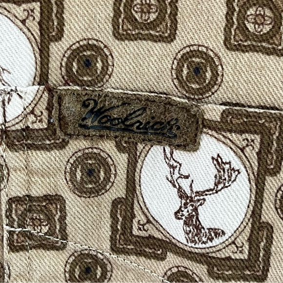 Woolrich Vintage Men’s Animal Print Button Down Shirt Size Large Color-Tans - Picture 4 of 6